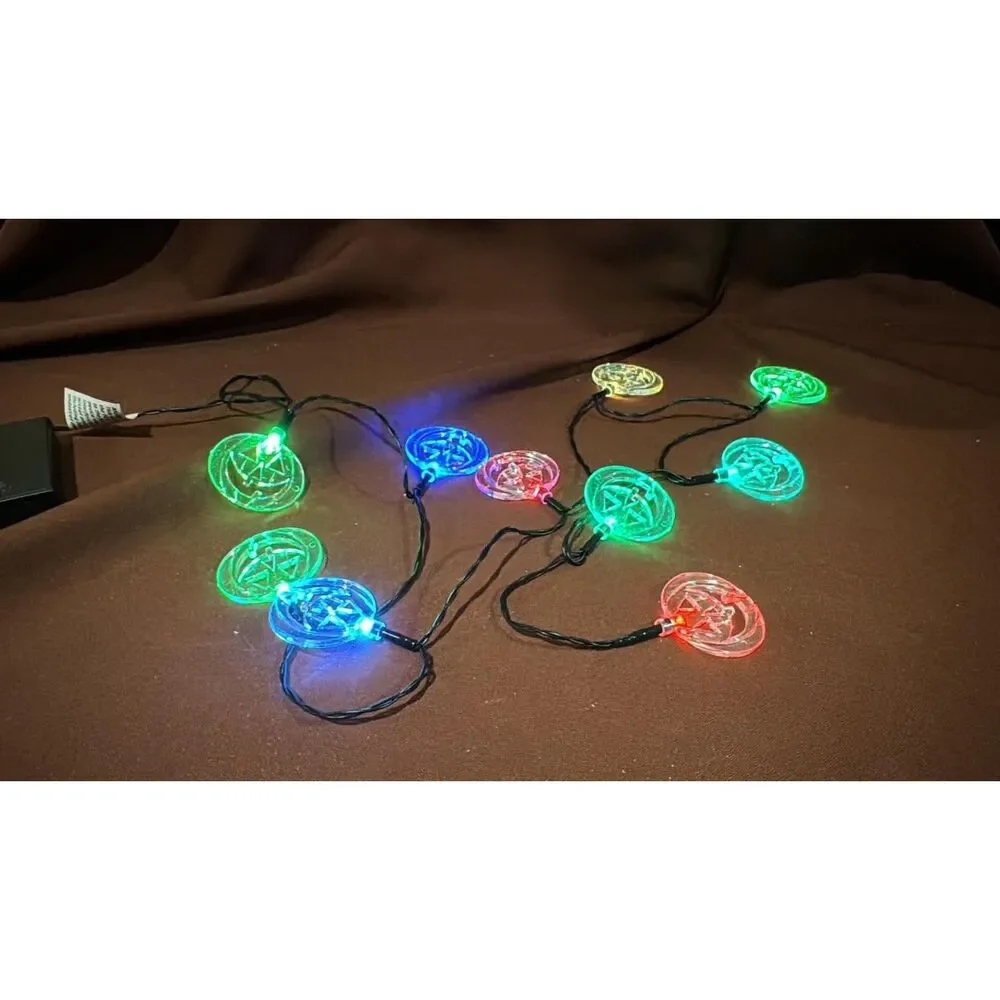 Halloween Color Changing Led 10 Pumpkin String Lights Battery Operated